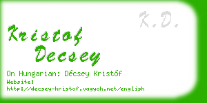 kristof decsey business card